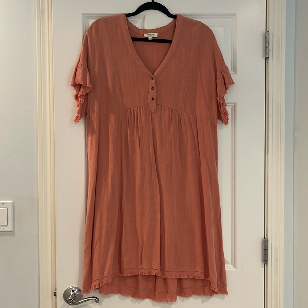 Coral Babydoll Dress. Size Small